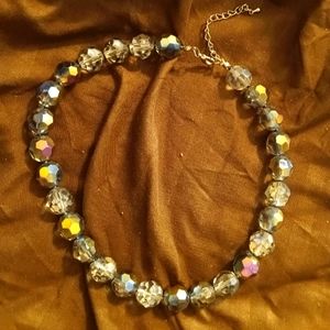 Vintage Faceted Aurora Borealis Glass Bead Necklace